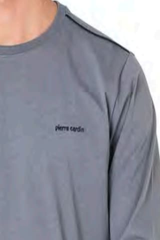 Pierre Cardin 6099 Erkek Uzun Kollu Bisiklet Yaka Pijama Takımı-gri Gri Melanj