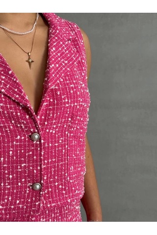 Yelekli Şort Takım Pembe Pembe