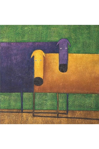 Kedi Köpek Ve Sevimli Hayvanlar Doğal Taş Bardak Altlığı 4'lü Set Taş Çok Renkli