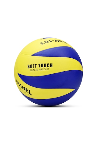 Semi-pro Voleybol Topu Lamineli Beton Zemin Softtouch İç-dış Mekana Uygun 8 Panel Sarı-mavi Gsv103 Mavi
