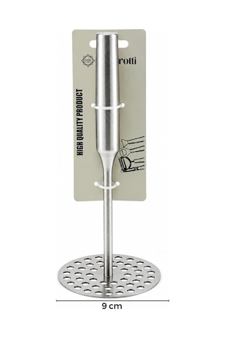 Yuvarlak Çap: 8cm Metal Saplı 11.5cm Metal Patates Ezici Toplam Uzunluk: 26.5cm