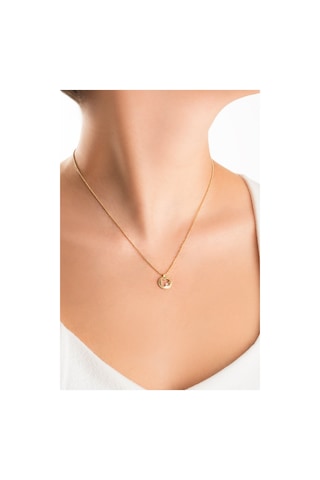 Şans Yoncası 18 Ayar Sarı Altın Kaplama 44 Cm Gümüş Kolye Sarı