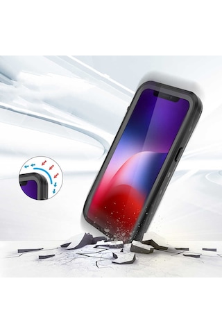 iPhone Uyumlu 13 Kılıf Su Ve Toz Geçirmez 360 Tam Koruma Shockproof Kapak