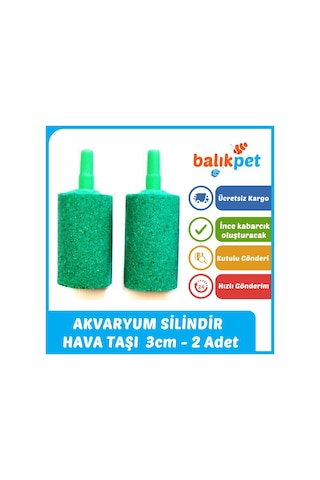 Silindir Akvaryum Hava Taşı 3cm - 2 Adet