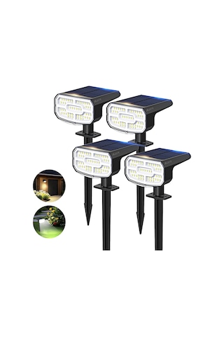 Güneş Işıkları Açık Ip65, Süper Parlak Led, 2cct 4 Aydınlatma Modları 3000k/6500k Seçilebilir -4 Paket