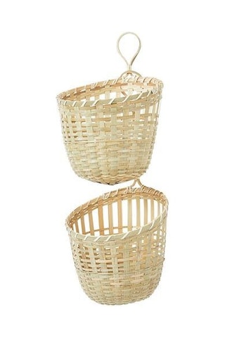 2'li Set Bambu Sepet Asılabilir Düzenleyici MeridyenDukkan 20x57x