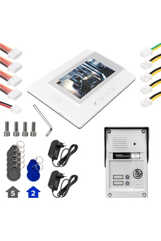 Powermaster 37t2 2 Daire 7 Nfc Destekli Görüntülü Kapı Zili Interkom Akıllı Ev Güvenliği Sistemi