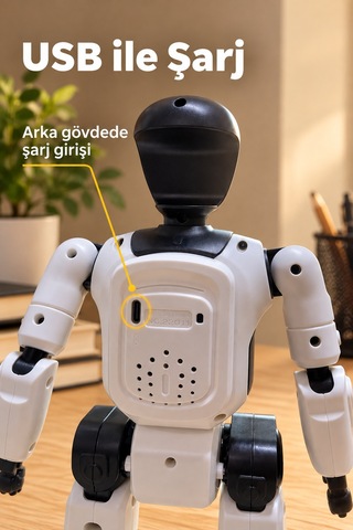 Işıklı Robot Oyuncak Renkli Yüz Ve Göğüs Aydınlatmalı Düz Renkli