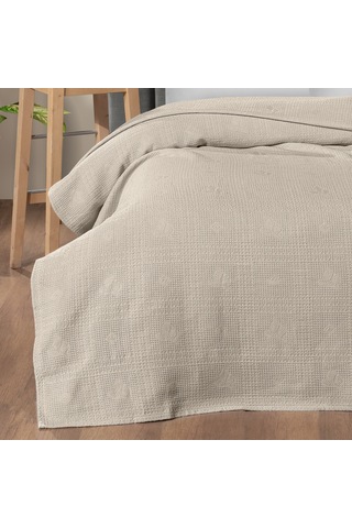 Maxstyle Çift Kişilik %100 Pamuk Pike Bej 200x220 Cm Renkli