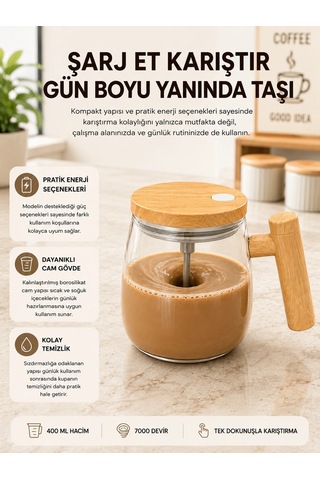 Mey İthalat Usb Şarjlı Akıllı Karıştırıcı Kupa Isıtma Altlıklı, Ip6 Su Geçirmez Yeni Nesil Çok Renkli