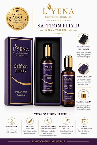 Lyena Premium Saffron Elixir Safran Yağı Cilt Bakım Serumu 50 Ml Canlı Ve Parlak Görünüm Destekleyici Serum