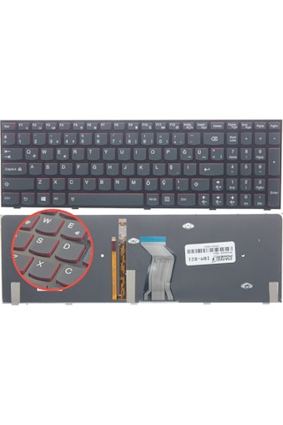 Lenovo Uyumlu Ideapad Y500, Y510, Y590 Klavye Işıklı (Siyah Tr)