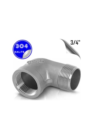 Paslanmaz Çelik 304 Kalite 3/4" Kuyruklu Dirsek