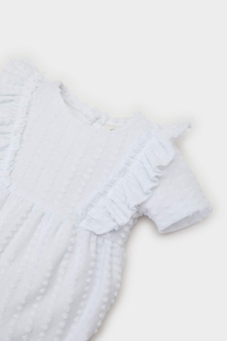 DeFacto Kız Bebek Yenidoğan Bisiklet Yaka Kısa Kollu Çıtçıtlı Body C8811A525SMWT79 Beyaz