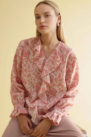 Defacto Desenli Uzun Kollu Bluz G8784ax26smpn111 Pembe-pn111
