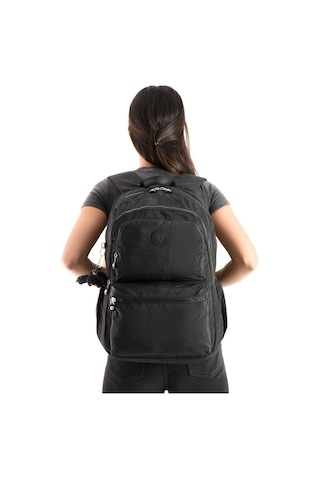 Baginn Unisex Kadın Sırt Çantası Gümlük Kullanıma Uygun Büyük Boy Seyahat Çantası 43 30 Cm Okul Çantası Siyah