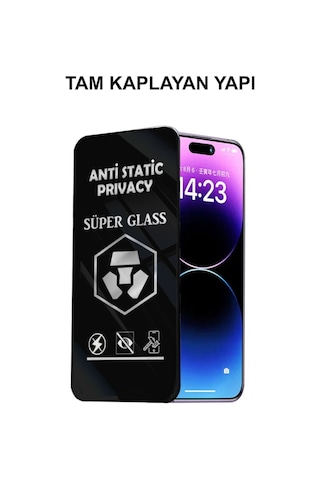 Apple iPhone Uyumlu 14 Plus Tam Kaplayan Anti Statik Hayalet Süper Cam Ekran Koruyucu