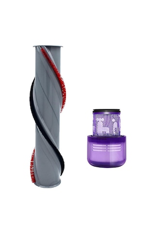 Konesam V11 İçin 24cm El Fırçası Seti - Yumuşak Tekerlekli, Gürültü Azaltıcı, Köşeleri Temizleyen Plastik Parçalar Ana Fırça + Ön/arka Filtre