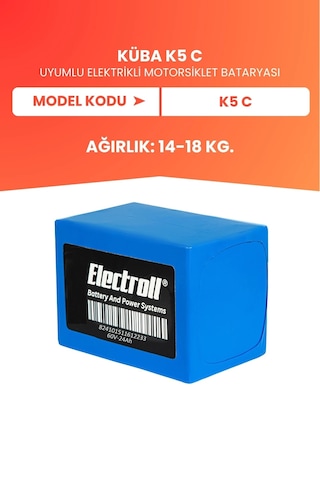 Küba K5 C Uyumlu Batarya Yüksek Kapasite Lifepo4 60v 24ah Elektrikli Motosiklet Bataryası