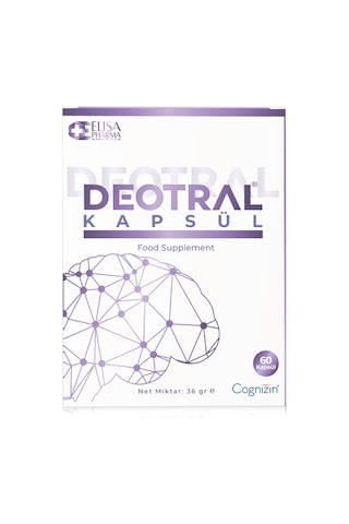 Deotral Sitikolin Fosfatidilserin Folik Asit B Vitamini İçeren Takviye Edici Gıda 60 Kapsül