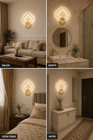 AvizeGO Luko Modern Led Duvar Apliği Günışığı Eskitme