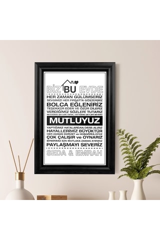 Ev Hediyesi Isme Özel Baskılı Çerçeve