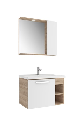 Kale Mare Banyo Dolabı Takımı 80 Cm Beyaz-meşe Beyaz - Meşe