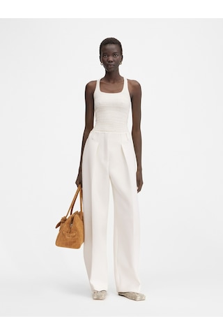 Jacquemus Şık Racerback Tank Top Crocodile Desenli Sevgili Kıyafeti, Fitted Kesim Beyaz Kapalı