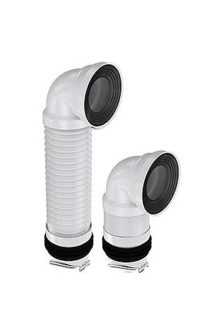 İzyapı Dirsekli Çekvalfli Körüklü Klozet Gider Borusu Kada Beyaz