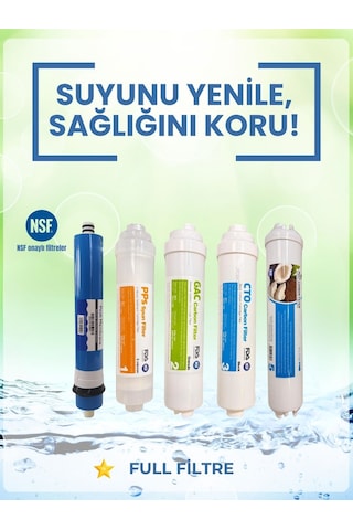 Nsf Onaylı 5'li Su Arıtma Filtresi Full Set+ Dirsek 5'Li Filtre