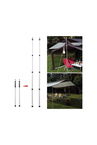 Ximistore9 Dış Mekan İçin 4 Bölümden Alüminyum Güneş Şemsiyesi Direği, Uzunluk Ayarlanabilir Gümüş, 2.8 M Gümüş