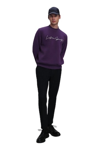 Lufian Erkek Sweatshirt Mürdüm 112030125 Lowe 24KN28000024 N28021 Mürdüm