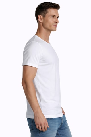 Çift Kaplan Erkek Elastanlı T-shirt 0954 3'lü Beyaz