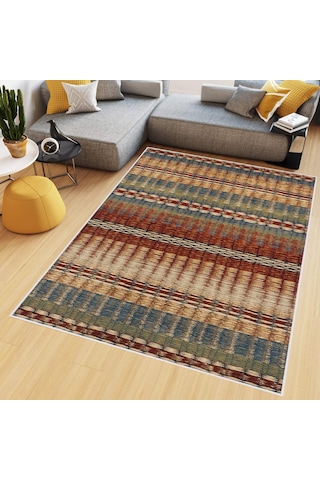 Rovigo Home Dijital Baskı Yıkanabilir Kaymaz Taban Salon Halısı Rvg0506 Yeşil
