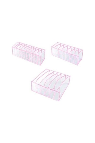 Novahub 6 Ve 7 İzgara Sütyen, 11 İzgara Çorap Kutusu Çekmece Organizatörü, %100 Polyestέρ, Pembe, Giyim Organizasyonu Pembe