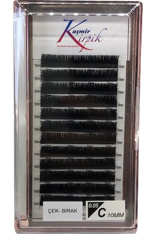 Kaşmir Kirpik Çek Bırak C Kıvrım 0.05 MM 10 Numara Tek Boy Kirpik