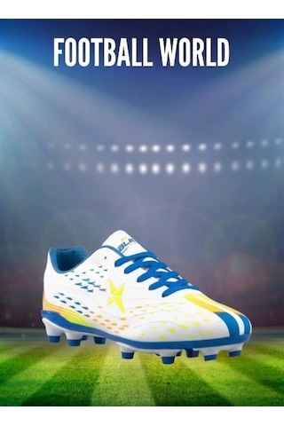 In Step Air La Liga Beyaz Saks Akademik Futbol Ayakkabısı Halı Saha Krampon - 535 Beyaz - Saks Mavi