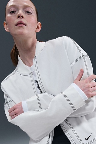 Nike Clothing Street Gx Oversized Cargo Jacket Bol Kesim Ferrmuarlı Kanvas Kadın Ceket Beyaz