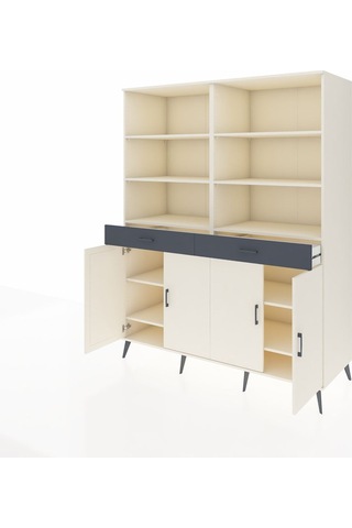 Kronos Gardrop 10 Raflı 2 Çekmeceli 4 Kapaklı 176x59x221 Aytaşı-aytaşı/antrasit Aytaşı/antrasit