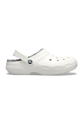Crocs Classic Lined Clog Unisex Beyaz İçi Yünlü Günlük Terlik 203591-1om Beyaz