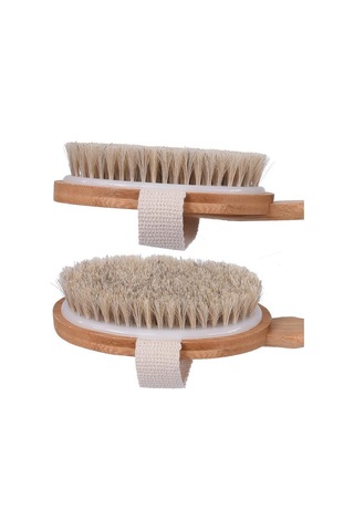 Doğal Ahşap Saplı Selülit Karşıtı At Kılı Fırçası