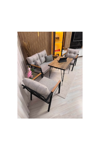 Balkon ,bahçe , Teras , Cafe ,salon , Metal Kanepe , Metal Kanepe Koltuk ,oturma Takımı 2-1-1 Masalı Takım