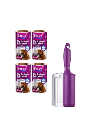 Premium Tüy Toplayıcı 4'lü Yedek Rulo Ve Aparat + Şeffaf Kapak Paketi
