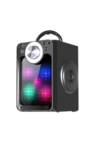 Retro Kendinden Ledli Portatif Bluetooth Hoparlör Bt/usb/sd/fm/aux Özellikli Güçlü Hoparlör Sistem