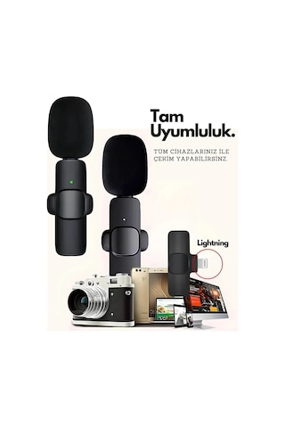 Type-c Çiftli Kablosuz Yaka Mikrofon Seti Telefon Vlog Canlı Yayın Tiktok Youtube Uyumlu Diğer