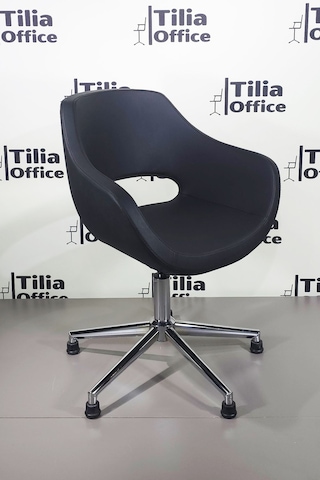 Monaco Çalışma Kesim Koltuğu Konik Sabit Ayak Siyah