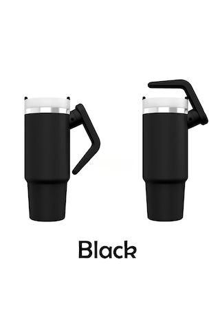 Mufunye The Iceflow Flip Straw Pipetli Termos Bardak 30oz 950ml , Siyah