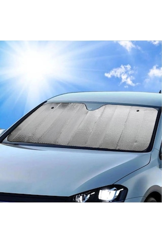 120 55 Cm Ambalajlı Vantuzlu Araç İçi Ön Cam Perdesi Katlanabilir Güneşlik 5365