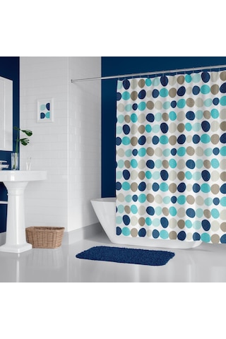 Banyo Perdesi 2x120x200 Çift Kanat Duş Perdesi Halka Hediyeli 5706 Çok Renkli