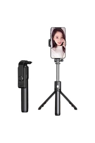 Selfie Çubuğu Tripod Bluetooth Kumandalı Selfie Çubuğu Ilkeshop - 9 Telefon Tutucu